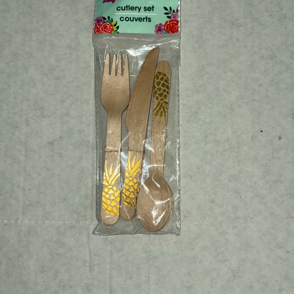 Gold and Brown Flatware spring Set